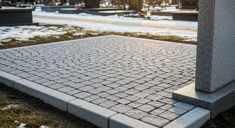 Брусчатка с гранитным цоколем по периметру, образец ПМ013 в Новосибирске