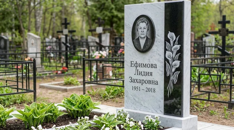Памятник с гравировкой калл — выполненная работа «Ефимова» в Новосибирске