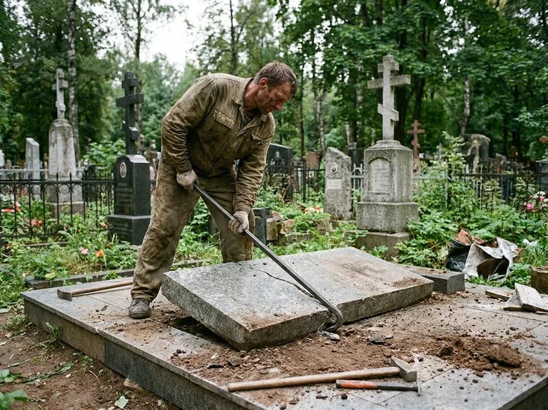 Демонтаж гранитной плитки и мощения участка в Новосибирске