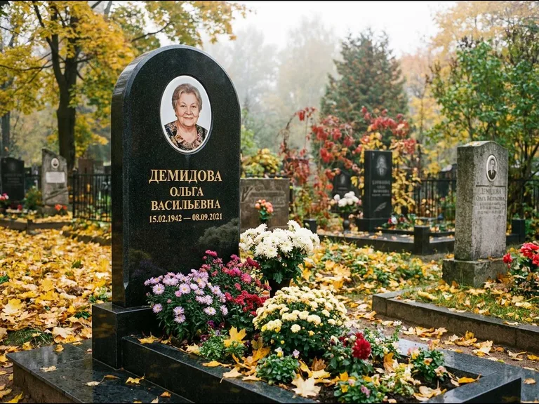 Керамический овал на стеле в Новосибирске