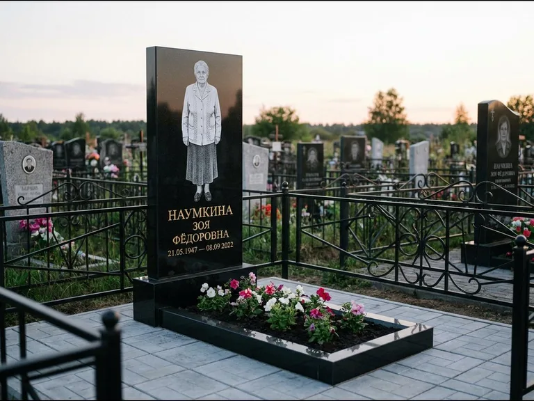 Гравировка портрета на чёрном граните — выполненная работа 18 в Новосибирске
