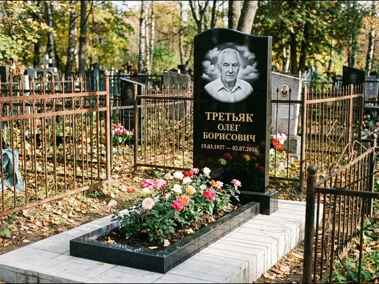Гравировка портрета на чёрном граните — выполненная работа 23 в Новосибирске