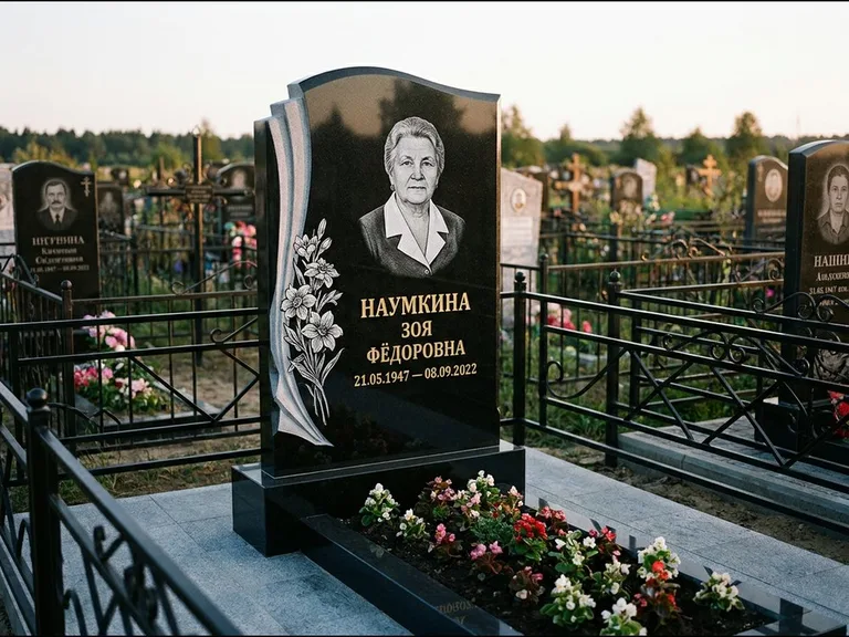 Гравировка портрета на чёрном граните — выполненная работа 6 в Новосибирске