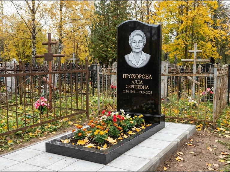 Гравировка портрета на чёрном граните — выполненная работа 8 в Новосибирске