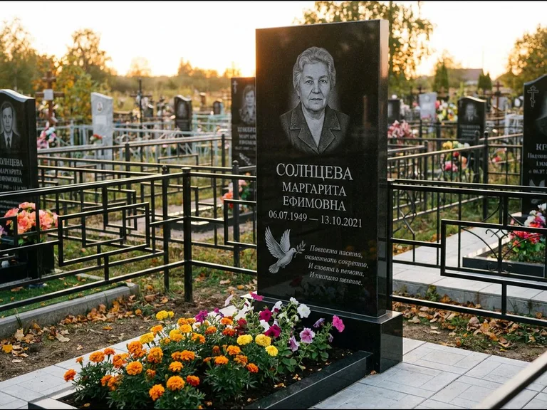 Памятник с гравировкой голубей — гравировка голубя с оливковой ветвью рядом с эпитафией, работа «Солнцева» в Новосибирске