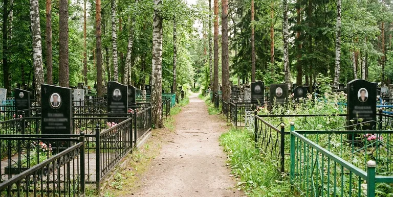 Аллея на Преображенском кладбище в Челябинске