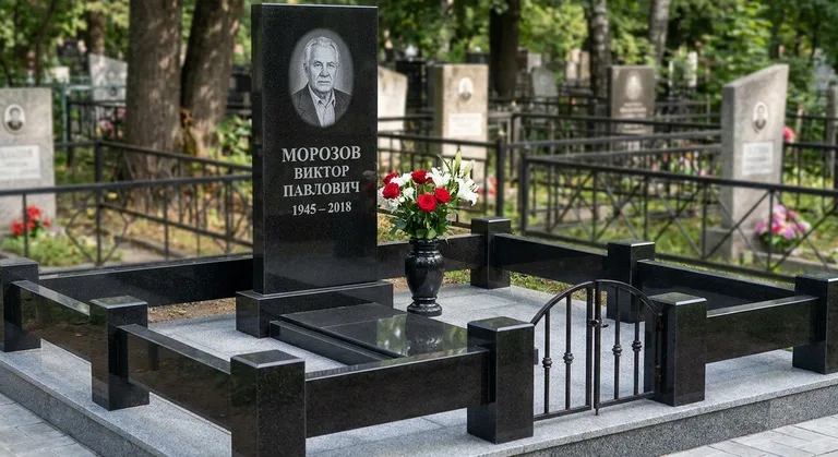 Памятник с оградой, Памятники мастерской «Мастер Каменев» на кладбищах Нижнего Новгорода
