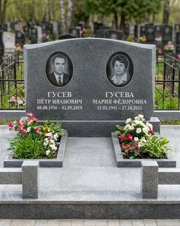 Памятник под ключ из белого мрамора в Новосибирске