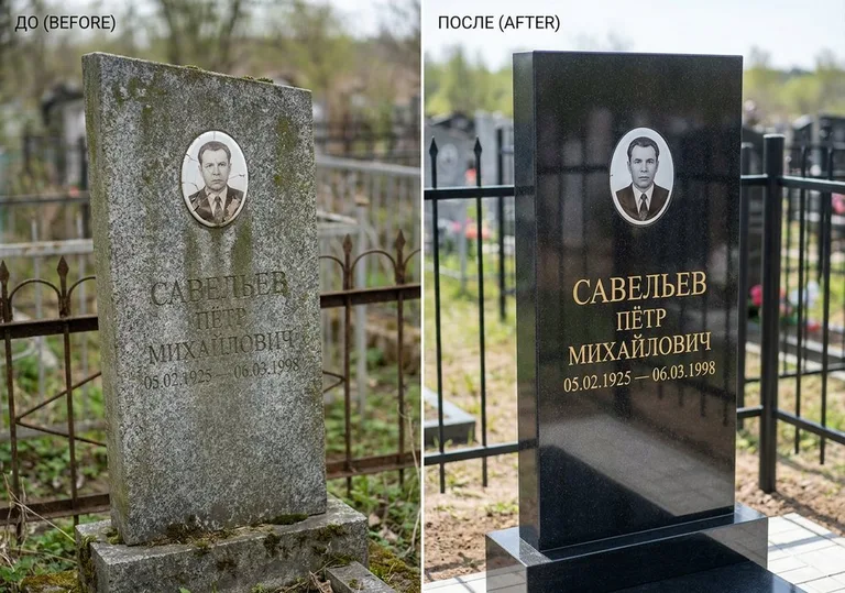 Комплексная реставрация старого памятника: до и после в Новосибирске
