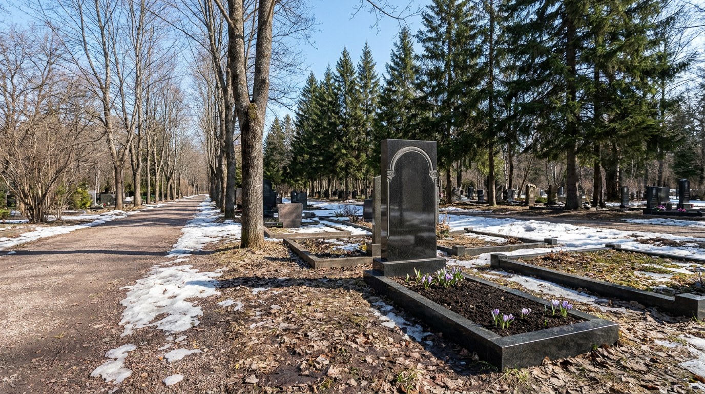 Памятники на Мочищенском кладбище в Новосибирске