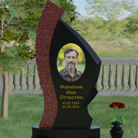 Комбинированный вертикальный памятник - П002