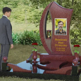 Вертикальный гранитный памятник светский без креста - П078