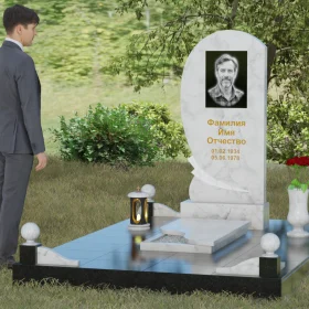 Гранитный вертикальный памятник для светских - П080