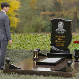 Гранитный вертикальный памятник на одного - П106