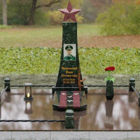 Вертикальный гранитный памятник для одного - П190