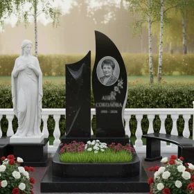 Элитный светский вертикальный памятник из гранита или мрамора - ПН105