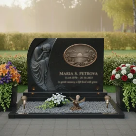 Элитный горизонтальный памятник из гранита или металла светский - ПН119