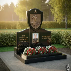 Элитный вертикальный гранитный памятник - ПН179