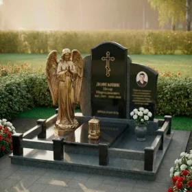 Элитный православный памятник из гранита и металла - ПН193