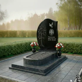 Элитный гранитный вертикальный памятник - ПН227