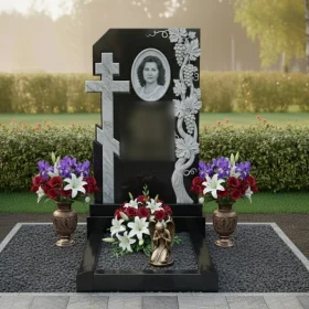 Элитный Гранитный памятник с православным крестом - ПН274