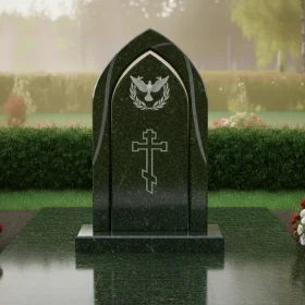 Вертикальный гранитный памятник с православным крестом - ПН325