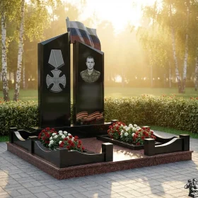 Светский Гранитный памятник вертикальный - ПН405