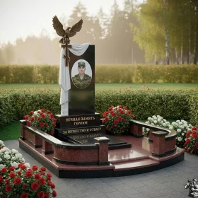 Православный Гранитный памятник с крестом - ПН406