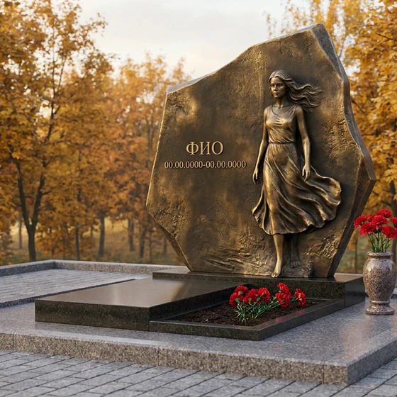Памятник из бронзы в форме скалы