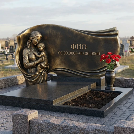 Бронзовый мемориал с фигурой в полный рост со скорбящей матерью