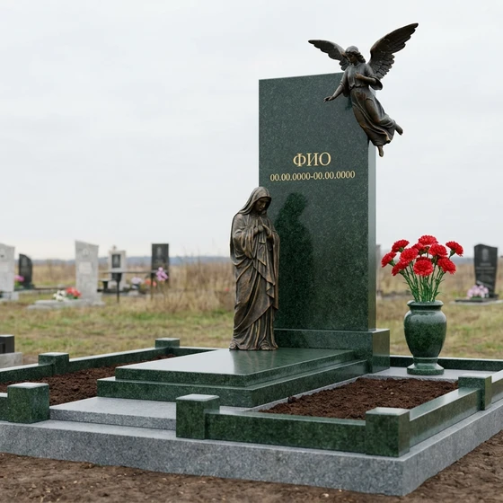 Бронзовый мемориал со скульптурой в полный рост с ангелом