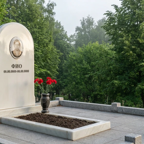 Пластиковый памятник арочной формы