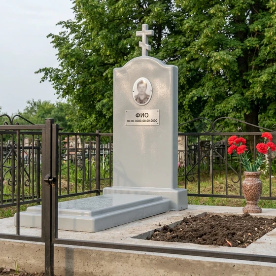 Пластиковый памятник с крестом