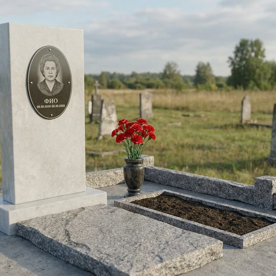 Пластиковый памятник вертикальный с полированной поверхностью