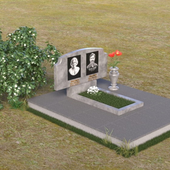 Мемориал с плавной линией горизонта, мрамор Тассос, вид 2