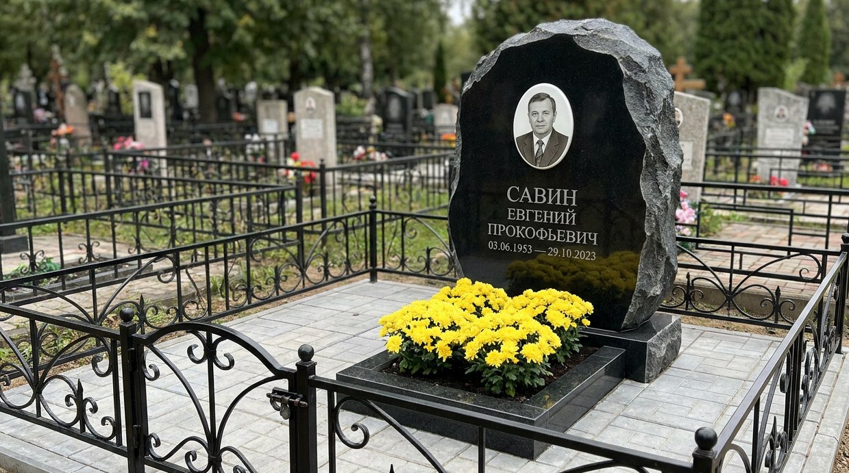 Пример дизайна: Гранитный памятник в виде скалы — фото и цена