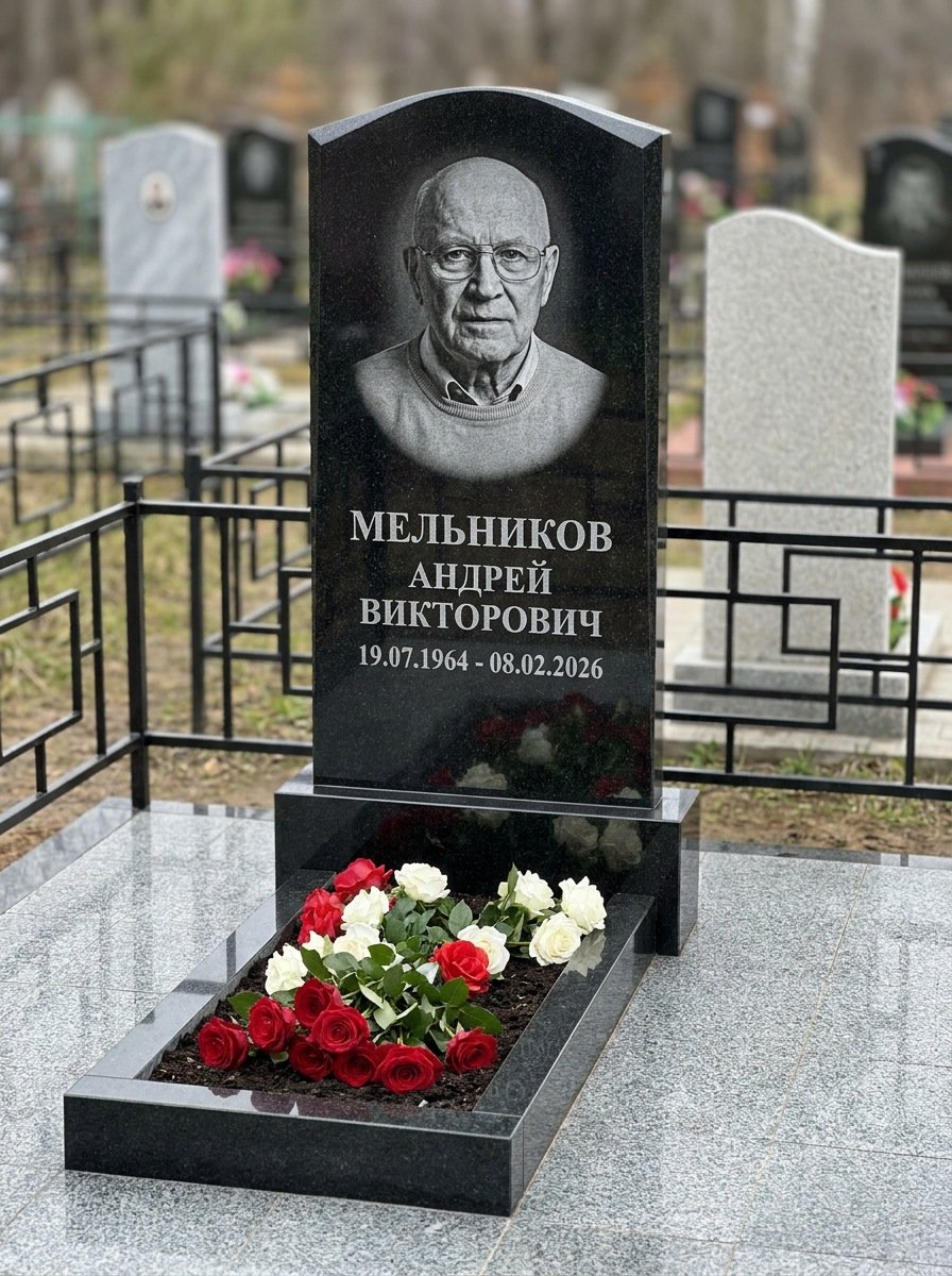 Портрет на памятнике в Новосибирске — Мелкое лицо с общего фото — портрет под гравировку
