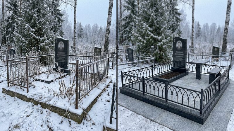 Благоустройство могилы в Новосибирске — пример 2