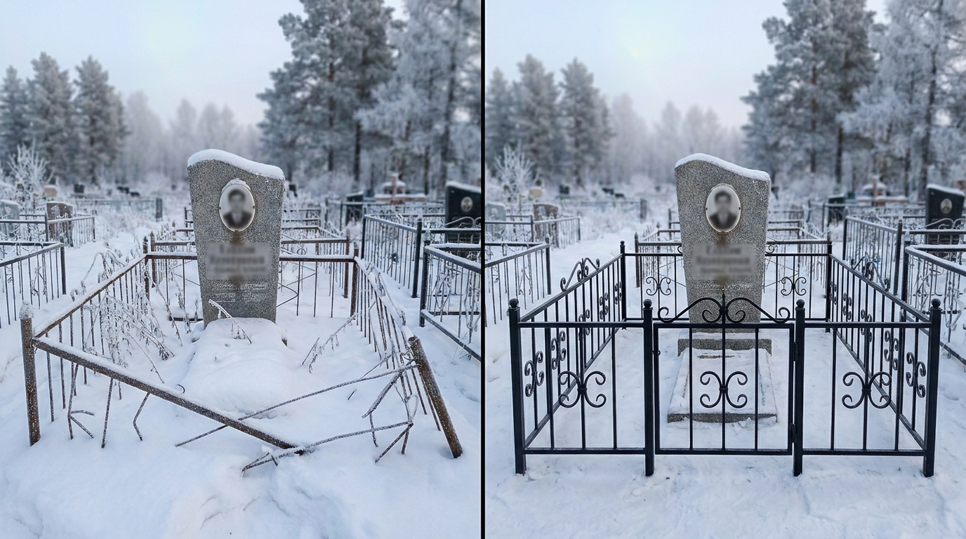 Установка ограды в Новосибирске — пример 2