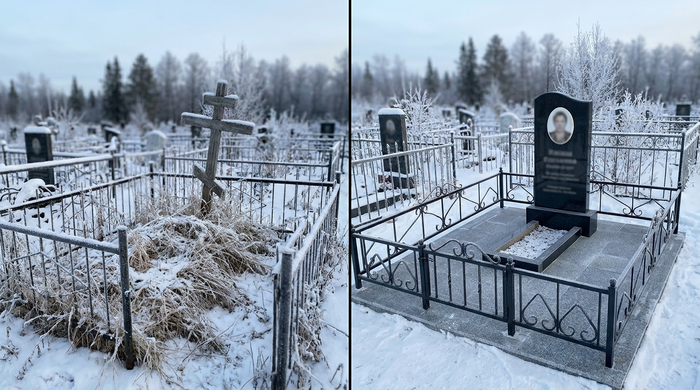 Установка памятника в Новосибирске — пример 1