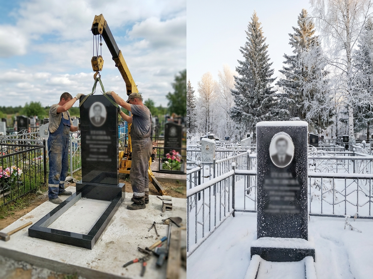 Установка памятника в Новосибирске — пример 3