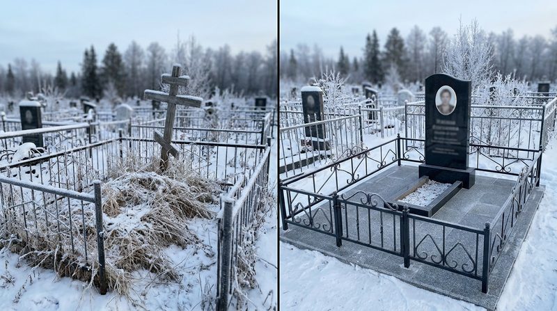 Установка памятника в Новосибирске — пример 1